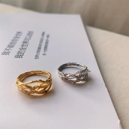 New Arrival Wholesale Price Irregular Plant Tree Vine Texture Adjustable Ring Woman High Quality Fashion Classic Jewelry Gift