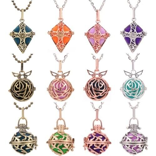 New Multicolor Diffuser jewelry Aromatherapy locket Pendant Perfume Aroma Essential oil Diffuser Pendant Necklace with pad
