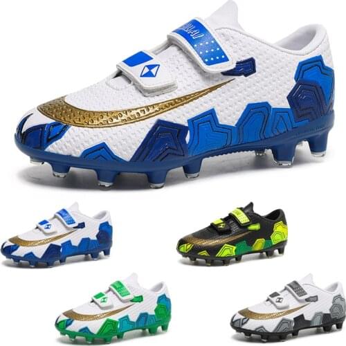 New Mens Breathable Childrens Football Non-slip Long Nail Broken Nail Sports Shoes Soft and Comfortable Futsal Football Shoes