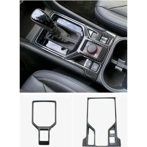 Carbon Fiber Look Gear Shift Box Panel Cover Trim 2pcs for Subaru Forester 2019