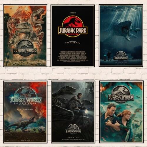 Jurassic Park Dinosaur world Movie Poster Jurassic World retro Kraft paper Poster Wall stickers Home Decoration Wall Decor A1