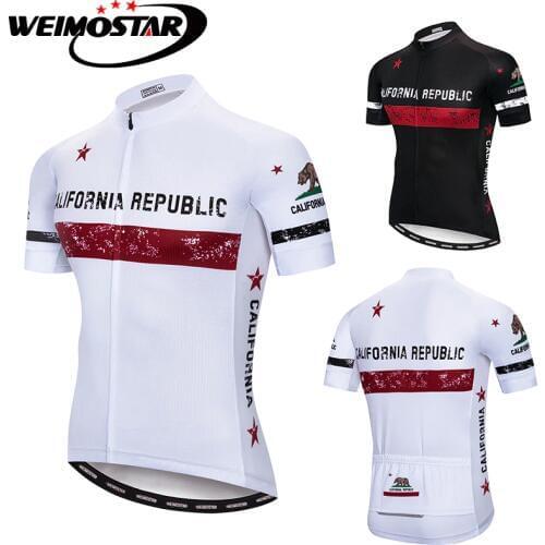 Pro Team Weimostar Cycling Jersey CALIFORNIA REPUBLIC ropa ciclismo Maillot ciclismo MTB Downhill Jersey White/Black