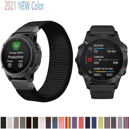 26mm 22mm Fenix 6X/Fenix 5X QuickFit Watch Strap nylon Loop band for Garmin Fenix 5 plus 6 Pro 3 HR Forerunner 935/945 D2 Bravo