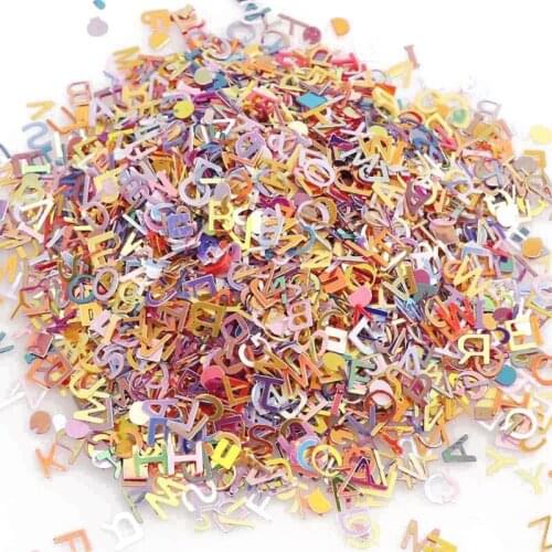 Letter Glitter Sequins Holographic English Alphabet Nail Sequins for DIY AXYD