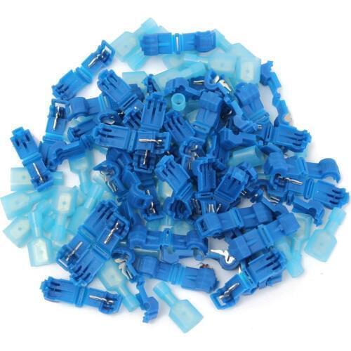 L1 Blue T Type Quick Splice Crimp Terminal Wire Convenient Connector For 2.5-4.0mm Line Wires 16-14AWG