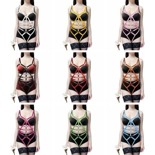 Adjust Lingerie Set Plus Size Sexy Harness Bra Body Belt Caged Bralette Ladies Strappy Bra Halter Bra Tops Pole Dance Rave Wear