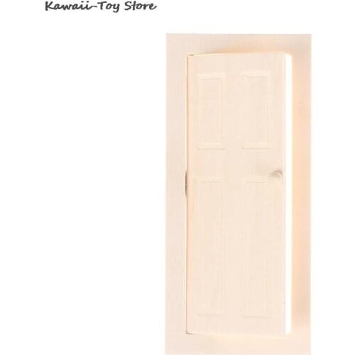 1 Pc 1/12 Scale Miniature Interior Wooden Door DIY Dollhouse Furniture Accessories