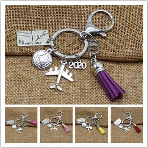 2020 aircraft keychain no matter where you travel pendant keychain friendship best friend jewelry Diy handmade cute tassel keych