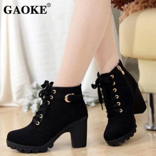 2020 Autum Woman Boots Ladies Thick Fur Ankle Boots Plus Size Women Shoes Women High Heel Platform Rubber Shoes Snow Boots