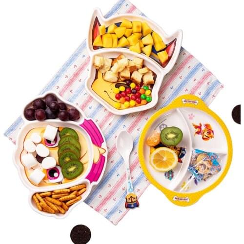 4pcs/set PAW PATROL Children Cartoon Tableware Baby Feeding Bowl Plate Easy To Clean Portable Melamine Environmental Protection