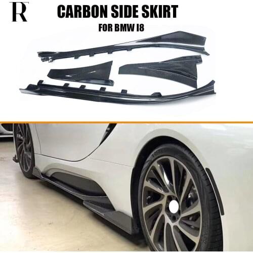 Carbon Fiber Side Bumper Extension Skirt for Bmw I8 2014 UP Auto Racing Car Styling Side Skits Bodykit