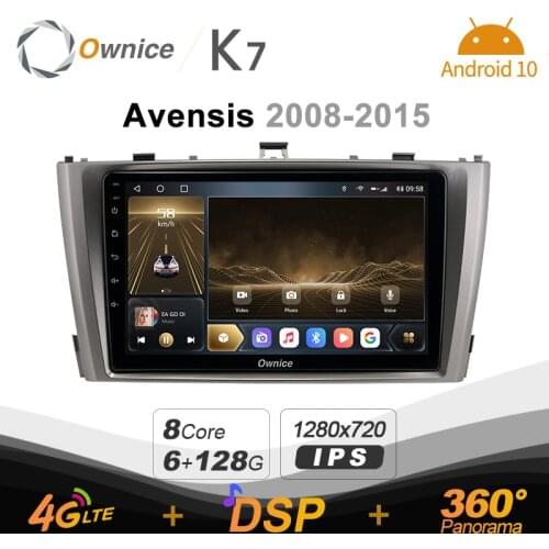 Ownice K7 Android 10.0 Car Radio Stereo for Toyota Avensis 2008 - 2015 Support 4G LTE 360 2din Auto Audio System 6G+128G SPDIF