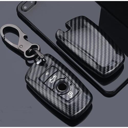 Carbon Fibre Car Smart Key Fob Case SKin Cover for BMW 3 4 5 Series 320i 530i 550i F20 F21 F30 F31 F25 F01 F02 Car Key Case