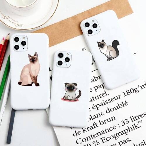 Siamese cat Phone Case Phone Case for iPhone 11 Pro Max XR XS X Soft Candy Cover for iPhone 6 6S 7 8 Plus Cases