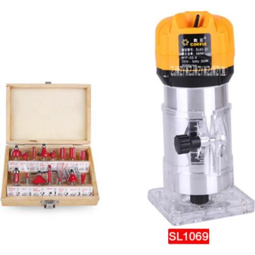 Electric Trimmer Woodworking Slotting Machine Multi-function Engraving Machine SL 1069 Aluminum Body Trimmer 220v 350W 3000r/min