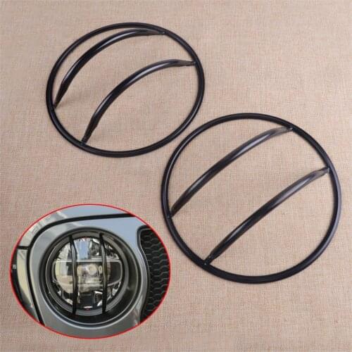DWCX 1Pair Black Iron Car Front Headlight Lamp Guard Protector Cover Fit for Jeep Wrangler JL 2018 2019 2020