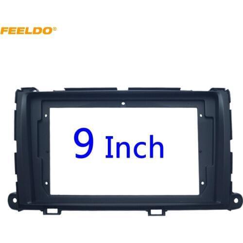 FEELDO Car Audio 9 Inch Big Screen Fascia Frame For Toyota Sienna 2011 2Din Stereo Dash Fitting Panel Frame Installation Kit