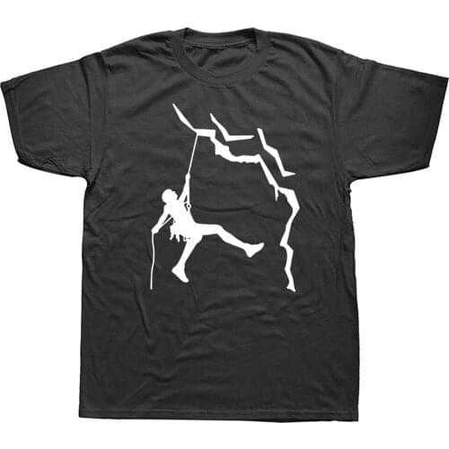 Summer Mens Clothing Climb T Shirt Casual Cotton Summer Short Sleeve Funny Mountain Climbing T-shirt Mans Tshirt Harajuku