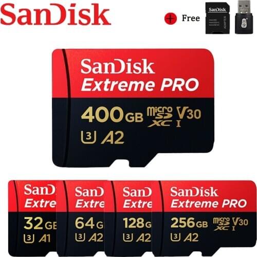 SanDisk Extreme Pro Micro SD Card U3 V30 4K 32GB 64GB 128GB 256GB 400GB Memory Card Flash Card Microsd SD/TF Card For Camera