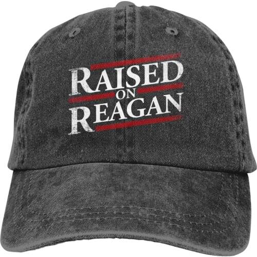 Raised On Reagan 80S Nostalgia Baseball Cap cowboy hat Peaked cap Cowboy Bebop Hats Men and women hats