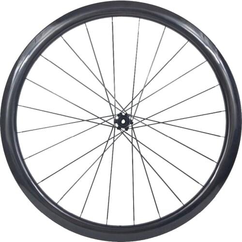 700c 45mm clincher road disc front wheel center lock 25mm wide U shape QR 9mm 12mm 15mm UD 3K 12K 3K twill matte glossy 24H 28H