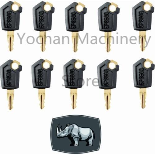 10 PCS Copper 5P8500 Key For Caterpillar CAT Heavy Equipment Ignition Loader Excavator Dozer Copper & Plastic Black