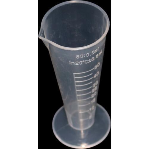 50ml Cone Plastic Measuring Cylinder Graduated Measuring Cylinder Tools Chemistry Laboratory Test School Supplies 1 Pcs