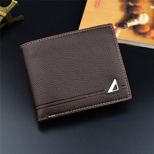 Short Mens PU Leather Wallet Solid Color Exquisite Small Wallet Money Bag Wallet Vallet for Wallet Card Holder