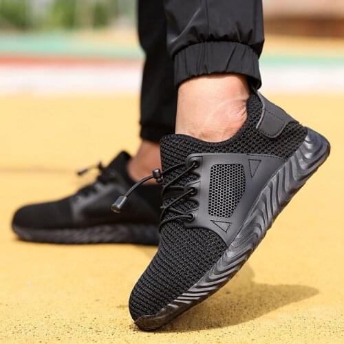 Indestructible Male Sneakers Men and Women Steel Toe Cap Work Safety Shoes Puncture-Proof Boots Lightweight Breathable Sneakers