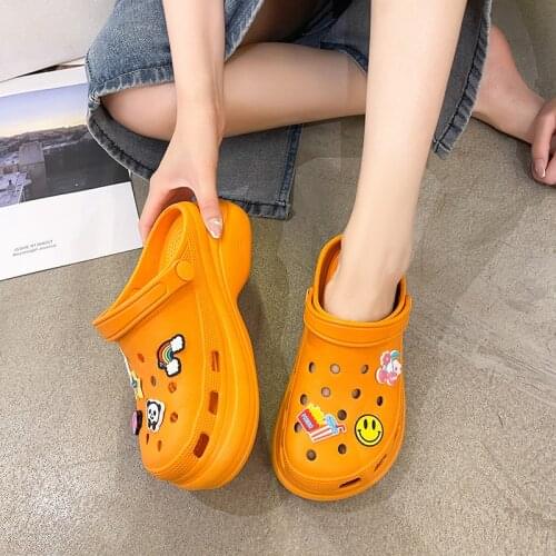Summer Women Slippers High 6cm Platform Garden Shoes Outdoor Pool Sandals Sexy Chunky Women Clogs Beach Slippers Bathroom Slides