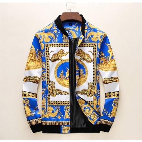 Best selling new leopard print mens jacket rib sleeve jacket fashion classic clothing