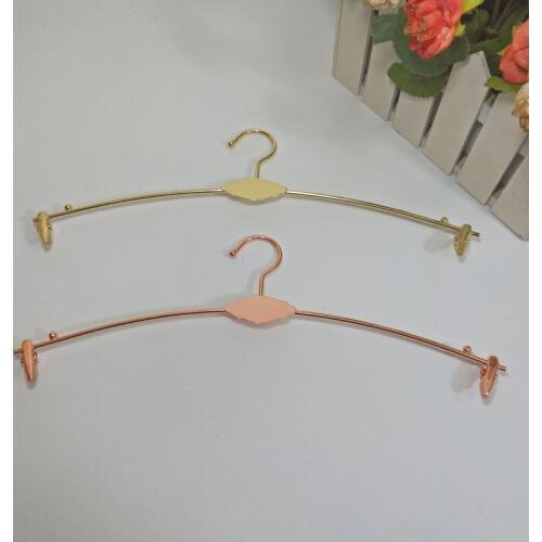 Metal Bra Clothes Hanger Round Hook Underwear Lingerie Drying Rack With Clothespins 28cm Rose Gold ZA5906