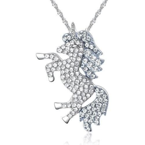 New Fashion Jewelry Crystal from Swarovskis 2020 Hot new jewelry noble unicorn necklace For Women Party