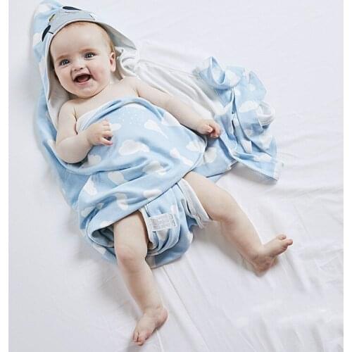 85*85cm Newborn Baby Summer Gauze Quilt Blanket Super Soft Bedding Infant Boy Girl Cotton Cartoon Childrens Home Sleeping Wrap