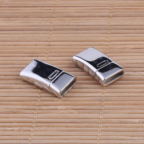 Onwear 10pcs flat leather bracelet end cap connector diy jewelry magnetic clasps for necklace making hole size 11.6x2.3mm