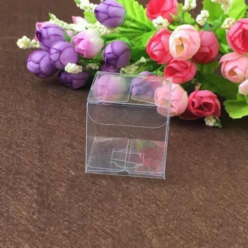 50pcs 4*4*4cm clear plastic pvc boxes packaging for giftchocolatecandycosmeticcakecrafts display package transparent Box