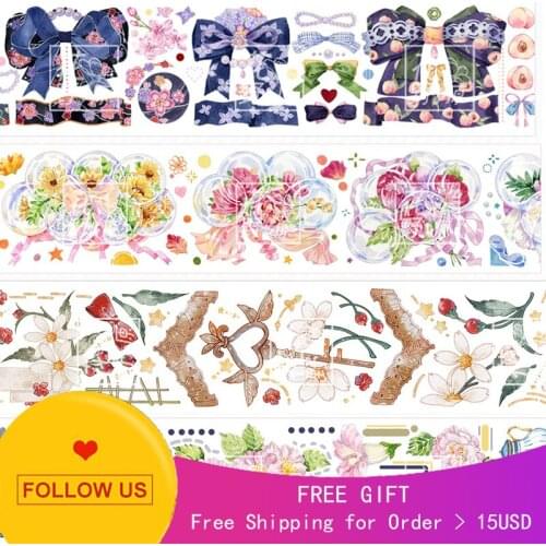 Loop Size Huaye Journal Tape Spring Flower Autumn Knot Dawn Decor Blossom Bubble Broken Print Pet