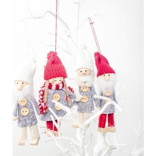Christmas Decorations Woollen Fabric Christmas doll pendant Xmas Tree Hanging Ornament Cute Doll Gift