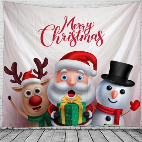 Christmas Claus Holiday Party Wall Tapestry Art Decor Blanket Hanging Bedroom Dorm Decoration Christmas Tree Gift Fireplace