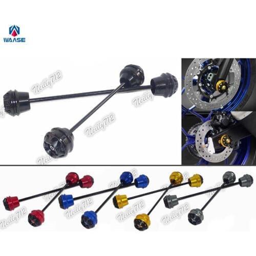 Waase Motorcycle Front & Rear Wheel Fork Axle Sliders Cap Crash Protector For Yamaha YZF R3 R25 2014 2015 2016 2017 2018-2020