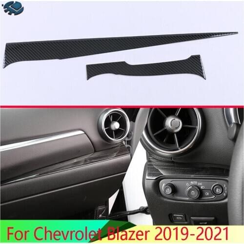 Carbon Fiber Style Center console Interior Instrument Panel Around trim For Chevrolet Blazer 2019-2021 Car Accessories