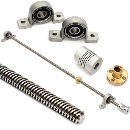 T8 8mm 500mm Lead Screw Rod with Nut Pillow Block Mounted CNC Set For 3D Printer