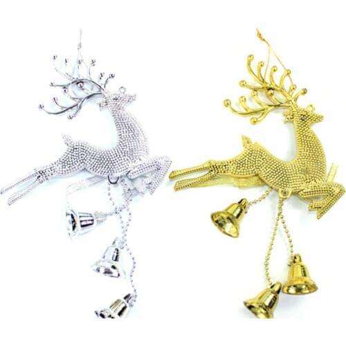 Christmas Tree Decoration Deer Silver Chital Hanging Xmas Baubles Party ornament