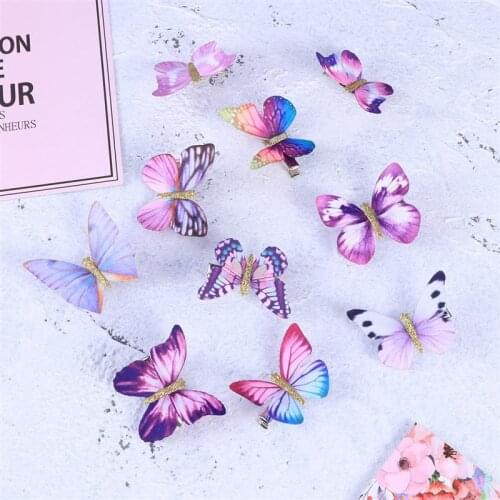 10pcs Cute Adorable Three-dimensional Butterfly Hair Clip Hair Pin Bobby Pin Hair Barrette for Girls (Purple, Random Pattern)