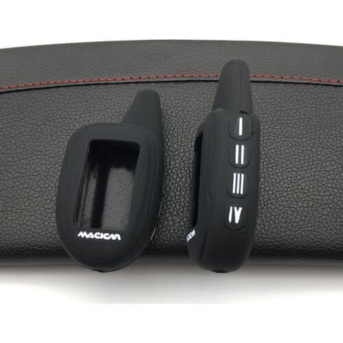 Fashion style silicone key case cover bag shell holder for Russian alarms Scher-khan Magicar 9 7 Case LCD protect shell