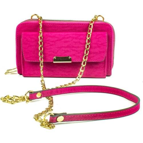 Womens Shoulder Bag Fuchsia Chain Telefonluklu Functional Bag Wallet Card Wallet