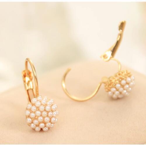 Simulated Pearl Beads Ear Cuff Golden Trendy Stud Earrings for Women Fashion piercing Jewelry