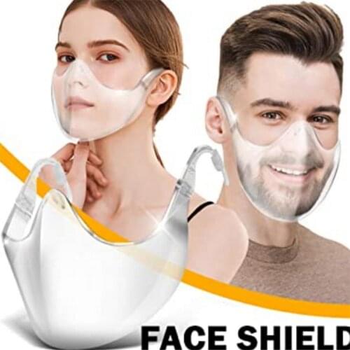 1-10pc Transparent Mouth Mask Face Cover Plastic Reusable Clear Face Shield Kitchen Tools Cocina Dropshipping