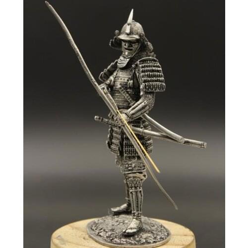1:24 Scale 75mm Tin Metal Armor Samurai Statuette Figure DIY Assembling Japenese Warring Warrior Archer Static Soldier Model