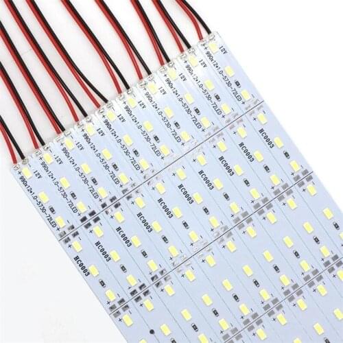 100pcs*100cm Factory Wholesale DC12V 72leds SMD5730 5630 LED Hard Rigid Strip Bar Light Aluminium shell Cabinet Light Wall